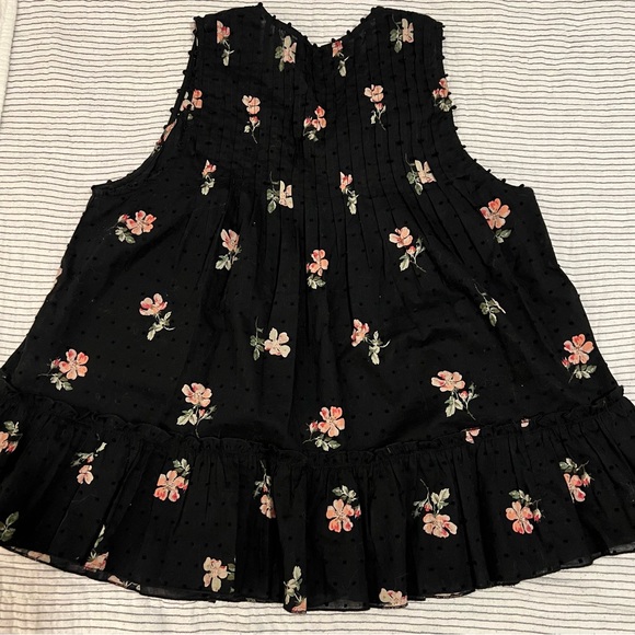 Ulla Johnson Black Swiss Dot Floral Sleeveless Blouse 4 - Picture 4 of 6